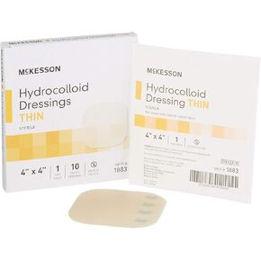 McKesson Hydrocolloid Dressing, Sterile, Thin, 6 in x 6 in, 10 Count, 1 Pack