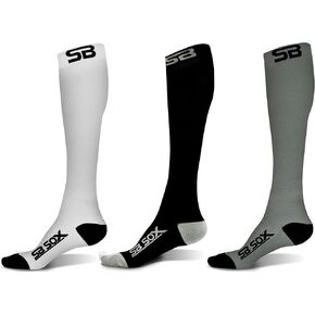 3 Pairs Size Medium Compression Socks (White/Black + Black/Gray + Gray/Black)