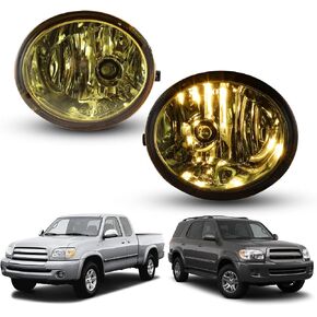 Nixon Offroad Fog Light Set for 2001-2007 Toyota Sequoia, 2000-2006 Toyota Tundra (Not Fit Steel Front Bumper Models) w/Bulbs + Wiring Kit + Switch, Driving Fog Light Assembly Clear Lens in Kuwait