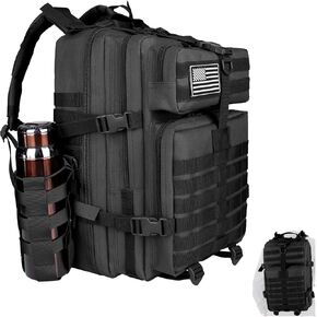 Military Tactical Backpack For Men,45L Army 3 Days Large Assault Pack With Water Cup Bag Outdoor Molle Bug Out Bag Camping Hunting Daypack Hiking Rucksack