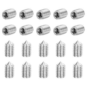 uxcell 40Pcs Set Screws M4x5mm 304 Stainless Steel Cone Point Hex Socket Grub Screws for Machinery, Home Repairs, and Fixtures Silver
