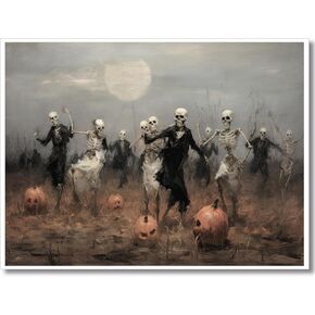 ogyormpi Vintage Halloween Wall Art, Witchy Spells Halloween Pictures Wall Decor, Neutral Ashland Witches Halloween Prints Posters, Dark Academia Victorian Gothic Decor 12x16in Unframed