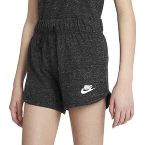 Nike Girl's Sportswear Jersey Shorts (X-Large, Black Heather/White)
