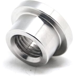 QiiMii 1" NPT Female Threaded Stepped Weld Bung Mounting Stainless Steel 304 Fitting (OD 37mm=1.5") with Top Head (OD 43mm=1.7")