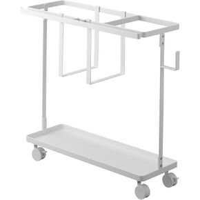 Yamazaki Home Tower Rolling Slim Fitness Rack With Adjustable Holder, Casters, Hooks For Gear Organization - Steel in Kuwait