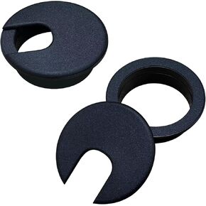 Desk Grommet 2 Inch 2 Pcs Sturdy ABS Plastic Desk Hole Cover for Cables Detachable Desk Hole Grommet for Organizing Home & Office Table Cables - Black