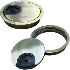 [2 Pack] Metal Desk Grommet 2 Inch(50mm) Metal Desk Hole Cover for Cables Zinc Alloy Desk Cord Hole Cover for Managing & Hiding Wire Cable