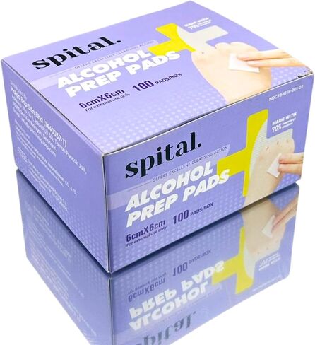 Generic Spital Alcohol Prep Pads (100 counts), 6cm x 6cm, Large and Thick Alcohol Swab, Individual Pack in Saudi Arabia