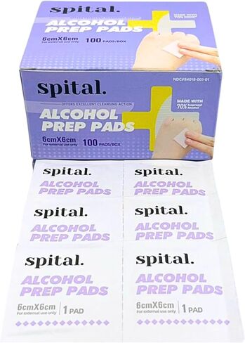 Generic Spital Alcohol Prep Pads (100 counts), 6cm x 6cm, Large and Thick Alcohol Swab, Individual Pack in Saudi Arabia
