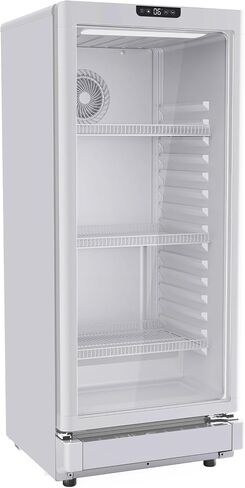 GRS Light Commercial Refrigerator with Double-Tempered Single Glass Door - 7.1 Cubic Feet Display Beverage Fridge, eCooler System, Ideal for Convenience Stores - Black in Saudi Arabia