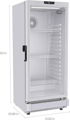 GRS Light Commercial Refrigerator with Double-Tempered Single Glass Door - 7.1 Cubic Feet Display Beverage Fridge, eCooler System, Ideal for Convenience Stores - Black in Saudi Arabia