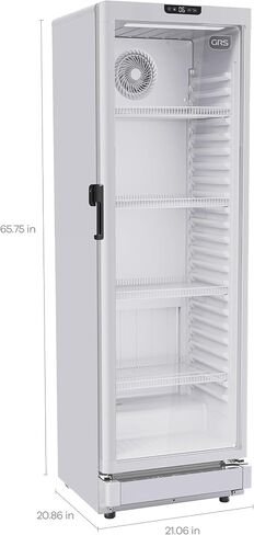 GRS Light Commercial Refrigerator with Double-Tempered Single Glass Door - 7.1 Cubic Feet Display Beverage Fridge, eCooler System, Ideal for Convenience Stores - Black in Saudi Arabia