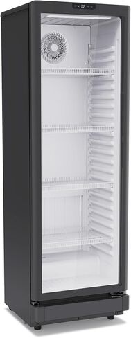 GRS Light Commercial Refrigerator with Double-Tempered Single Glass Door - 7.1 Cubic Feet Display Beverage Fridge, eCooler System, Ideal for Convenience Stores - Black in Saudi Arabia