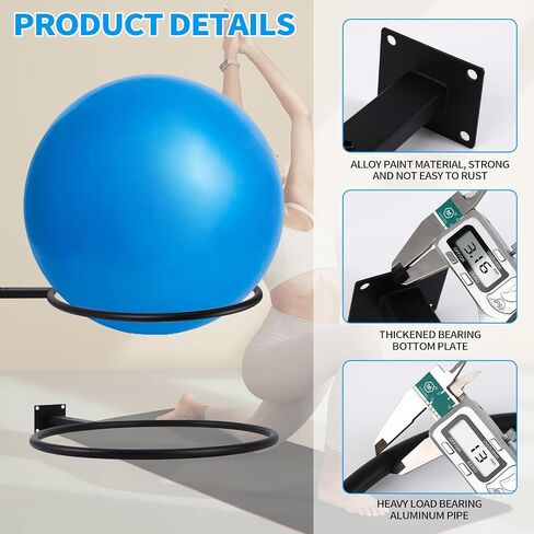 Black Yoga Ball Holder, Exercise Ball Storage Ball Holder Wall Mount Stability Ball Holder for Home and Yoga Studios or Commercial Gyms,Acts as a Yoga Ball Holder. Set of 2. in Saudi Arabia