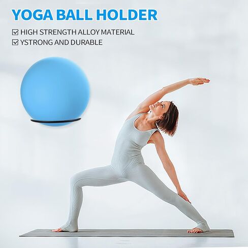 Black Yoga Ball Holder, Exercise Ball Storage Ball Holder Wall Mount Stability Ball Holder for Home and Yoga Studios or Commercial Gyms,Acts as a Yoga Ball Holder. Set of 2. in Saudi Arabia