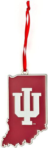 Indiana Hoosiers State Shaped Metal Christmas Ornament in Kuwait