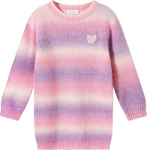 Girls Striped Sweater Dress Pullover Crewneck Gradient Cable Knit Sweaters for Girls Dresses in Saudi Arabia
