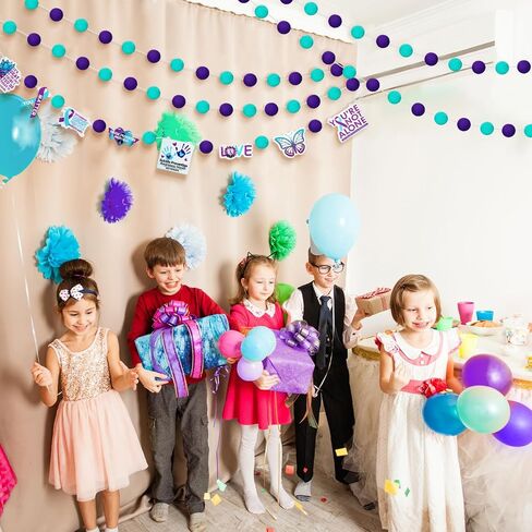 3 Pcs Suicide Prevention Awareness Month Hanging Pompom Ball Teal Purple Ribbon You Are Not Alone Love Inspirational Suicide Prevention Party Banner Set for Activities Decor in Saudi Arabia