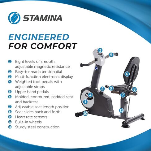 دراجة استلقاء الجسم بالكامل من Stamina Elite in Kuwait