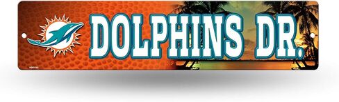 Rico Industries NFL Miami Dolphins 16-Inch Plastic Street Sign Décor in Saudi Arabia