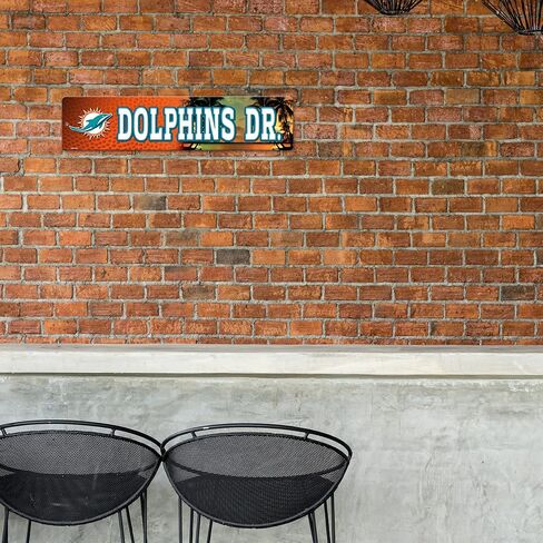 Rico Industries NFL Miami Dolphins 16-Inch Plastic Street Sign Décor in Saudi Arabia