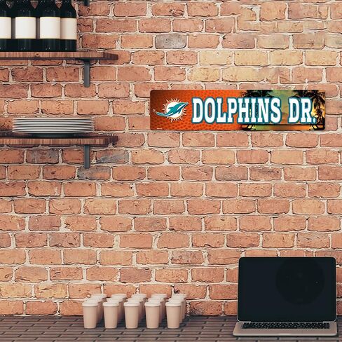 Rico Industries NFL Miami Dolphins 16-Inch Plastic Street Sign Décor in Saudi Arabia