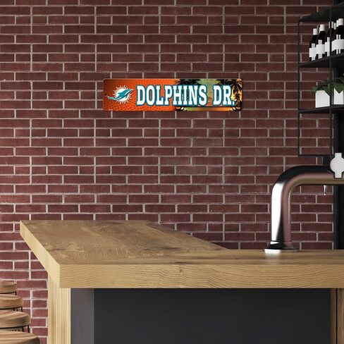 Rico Industries NFL Miami Dolphins 16-Inch Plastic Street Sign Décor in Saudi Arabia
