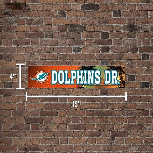 Rico Industries NFL Miami Dolphins 16-Inch Plastic Street Sign Décor in Saudi Arabia