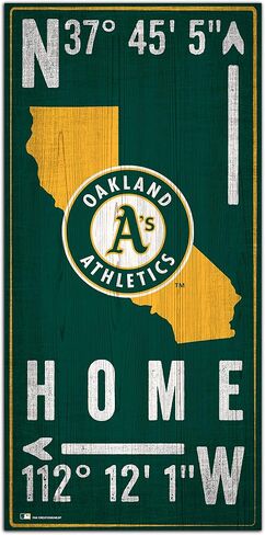 Fan Creations MLB Oakland Athletics Unisex Oakland Athletics Coordinate Sign, Team Color, 6 x 12 in Saudi Arabia