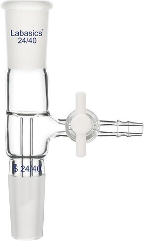 محول الإقلاع الفراغي، محول الإقلاع العمودي من زجاج البورسليكات مع محبس PTFE، وصلة قياسية 24/40 in Kuwait