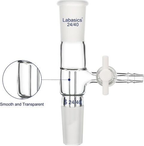 محول الإقلاع الفراغي، محول الإقلاع العمودي من زجاج البورسليكات مع محبس PTFE، وصلة قياسية 24/40 in Kuwait