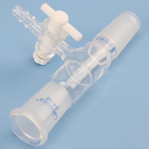محول الإقلاع الفراغي، محول الإقلاع العمودي من زجاج البورسليكات مع محبس PTFE، وصلة قياسية 24/40 in Kuwait