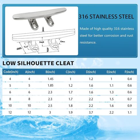 Boat Cleat Open Base 316 Stianless Steel Dock Cleat Marine Include Installation Accessories Screws for Boat, Dock, Decor,Yacht in Saudi Arabia