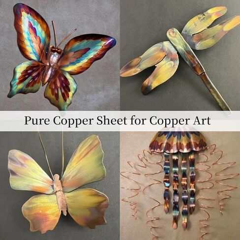 صفائح نحاسية من BELLA BAYS 3 قطع مقاس 24 (0.51 مم) سمك، 6 بوصة × 12 بوصة 99.9%+ لوحة نحاسية مرفقة بطبقة نقية in Kuwait