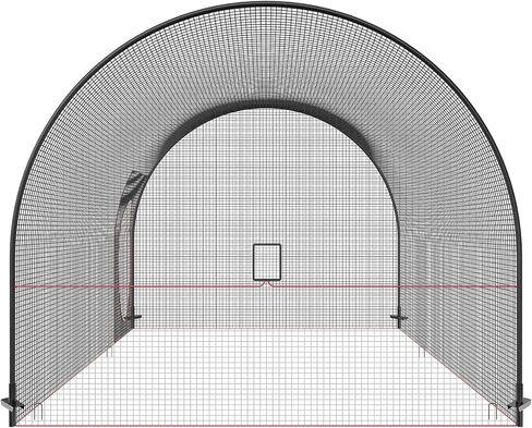 VEVOR Baseball Batting Cage, Softball and Baseball Batting Cage Net and Frame, Practice Portable Cage Net with Carry Bag, Heavy Duty Enclosed Pitching Cage, for Backyard Batting Hitting Training, 12FT in Saudi Arabia