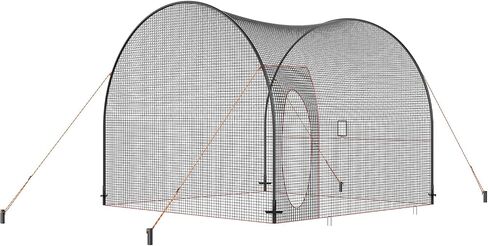 VEVOR Baseball Batting Cage, Softball and Baseball Batting Cage Net and Frame, Practice Portable Cage Net with Carry Bag, Heavy Duty Enclosed Pitching Cage, for Backyard Batting Hitting Training, 12FT in Saudi Arabia