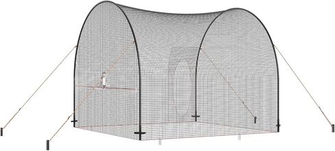 VEVOR Baseball Batting Cage, Softball and Baseball Batting Cage Net and Frame, Practice Portable Cage Net with Carry Bag, Heavy Duty Enclosed Pitching Cage, for Backyard Batting Hitting Training, 12FT in Saudi Arabia