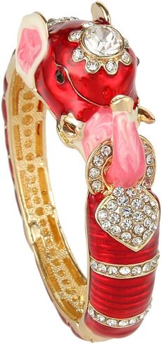EVER FAITH Women's Austrian Crystal Enamel Adorable Elephant Bangle Bracelet in Saudi Arabia