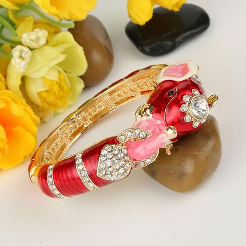 EVER FAITH Women's Austrian Crystal Enamel Adorable Elephant Bangle Bracelet in Saudi Arabia