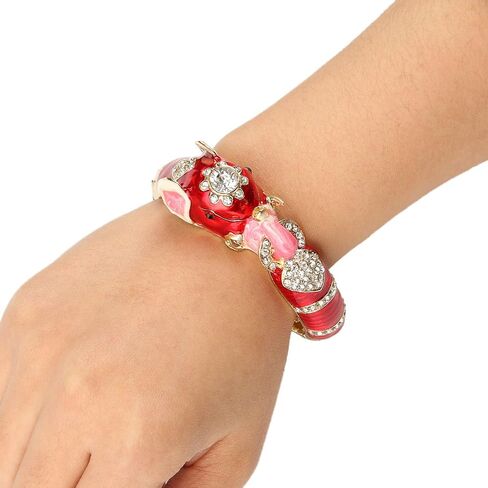 EVER FAITH Women's Austrian Crystal Enamel Adorable Elephant Bangle Bracelet in Saudi Arabia