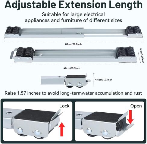 بكرات الأجهزة دوللي، نقل الأجهزة الثقيلة قابل للسحب، مناسب للثلاجات والغسالات والمجففات والمزيد in Kuwait