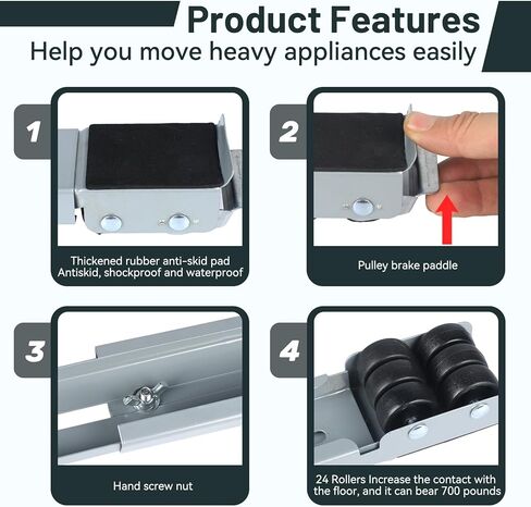 بكرات الأجهزة دوللي، نقل الأجهزة الثقيلة قابل للسحب، مناسب للثلاجات والغسالات والمجففات والمزيد in Kuwait