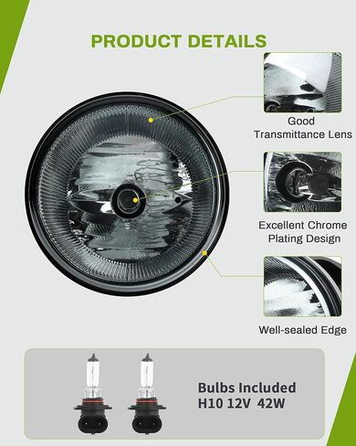 مجموعة مصابيح الضباب AUTOSAVER88 متوافقة مع 2005 2006 2007 2008 2009 2010 جراند شيروكي، 07-09 دودج دورانجو 05-09 داكوتا، 07-09 كرايسلر أسبن/300 SRT8، 06-10 كوماندر، 06-08 ميتسوبيشي رايدر in Kuwait