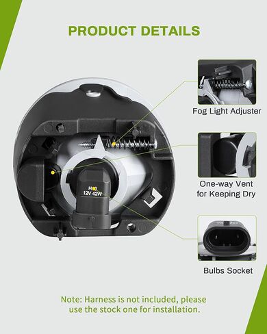 مجموعة مصابيح الضباب AUTOSAVER88 متوافقة مع 2005 2006 2007 2008 2009 2010 جراند شيروكي، 07-09 دودج دورانجو 05-09 داكوتا، 07-09 كرايسلر أسبن/300 SRT8، 06-10 كوماندر، 06-08 ميتسوبيشي رايدر in Kuwait