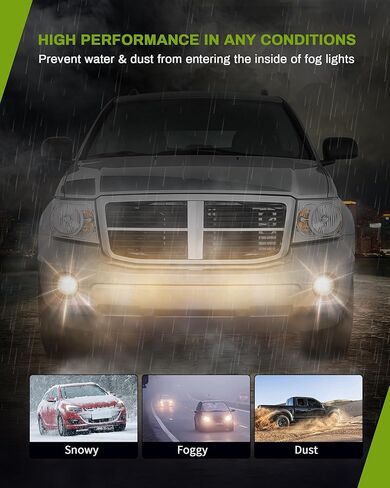 مجموعة مصابيح الضباب AUTOSAVER88 متوافقة مع 2005 2006 2007 2008 2009 2010 جراند شيروكي، 07-09 دودج دورانجو 05-09 داكوتا، 07-09 كرايسلر أسبن/300 SRT8، 06-10 كوماندر، 06-08 ميتسوبيشي رايدر in Kuwait