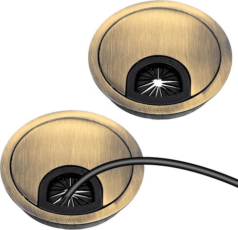 2 PCS Bronze Zinc Alloy Desk Grommet 2 Inch for Wire Organizer Desk Wire Cord Cable Grommets, Desk Cord Hole Cover Metal Grommets for Desk Holes Office Pc Tidy Cable Hole Cover Organizers in Saudi Arabia