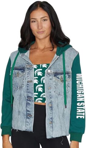 قميص Lojobands النسائي ذو الباب الخلفي بشعار علوي على شكل أنبوب جامعي مصنوع في الولايات المتحدة الأمريكية، مقاس واحد يناسب الجميع (ولاية ميشيغان سبارتانز - أخضر) in Kuwait