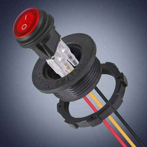 4PCS Round Rocker Switch 12V 20A with Shell 12V LED Rocker Toggle Switch Lighted ON Off SPST 3 Pin Rocker Switch 12 Volt Waterproof for Automotive Car Boat in Saudi Arabia