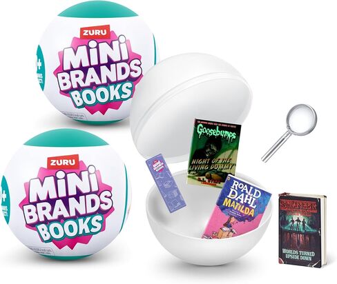 Books Capsule by ZURU Real Miniature Book Brands Collectible Toy, Capsules of 5 Mystery Miniature Books with Real readable Pages and Accessories for Kids, Teens, Adults (Single Capsule) in Kuwait