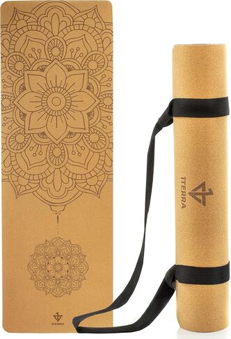 Premium Cork Yoga Mat | Durable Sweat Proof Eco-Friendly Exercise Mat with Carrying Strap | 5mm thick in Saudi Arabia